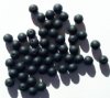 50 8mm Round Opaque Matte Black Beads